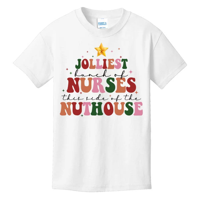 Jolliest Bunch Of Nurses Christmas Holiday Kids T-Shirt