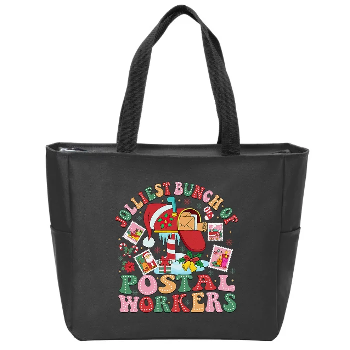 Jolliest Bunch Of Postal Workers Christmas Mail Carrier Zip Tote Bag