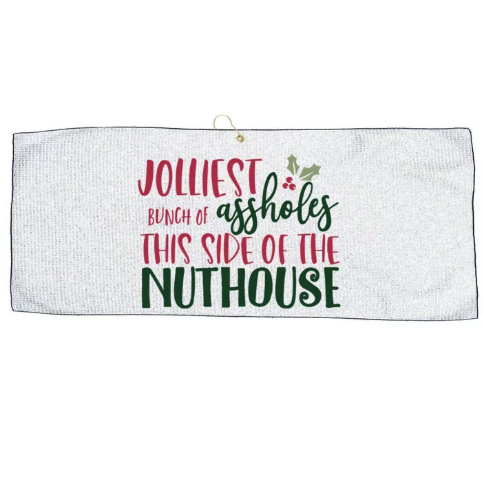 Jolliest Bunch Of Assholes Christmas Story Nuthouse Large Microfiber Waffle Golf Towel