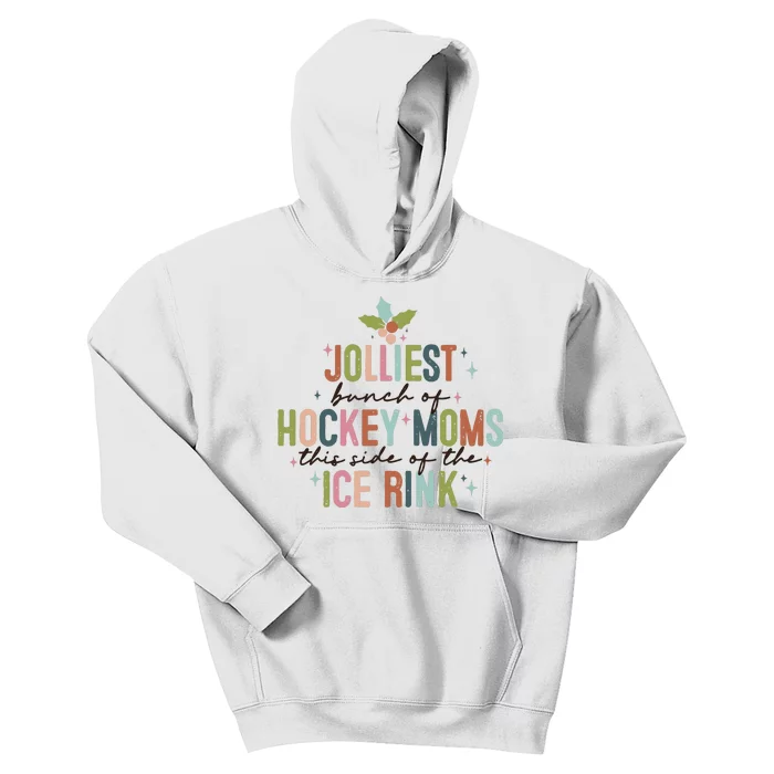 Jolliest Bunch Of Hockey Moms This Side Of The Ice Rink Christmas Kids Hoodie