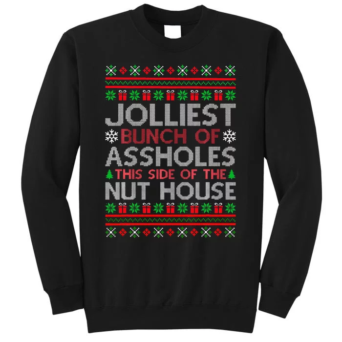 Jolliest Bunch of Aholes Funny Christmas Pajamas Movie Tall Sweatshirt