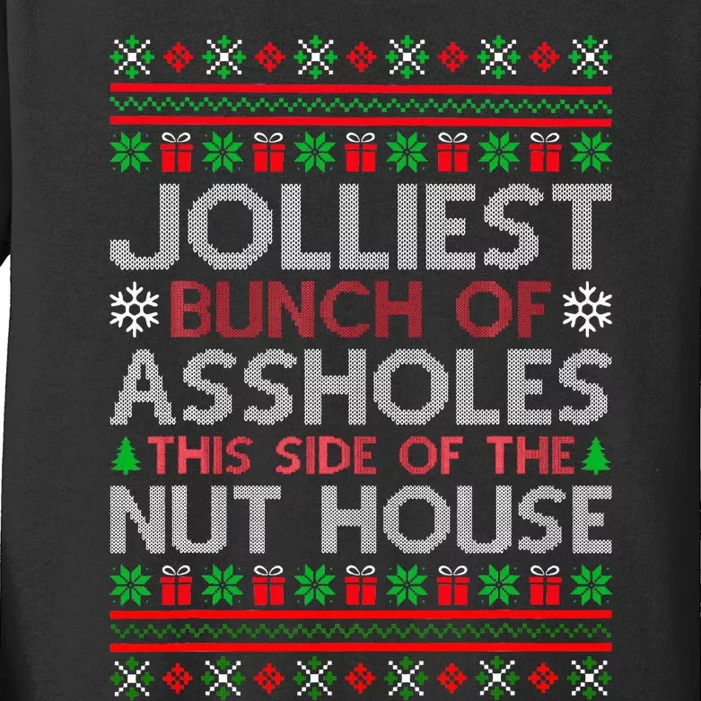 Jolliest Bunch of Aholes Funny Christmas Pajamas Movie Kids Long Sleeve Shirt