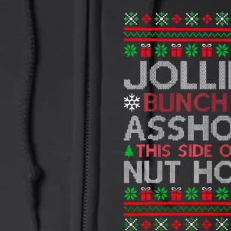 Jolliest Bunch of Aholes Funny Christmas Pajamas Movie Full Zip Hoodie