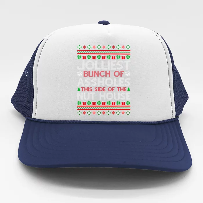 Jolliest Bunch of Aholes Funny Christmas Pajamas Movie Trucker Hat