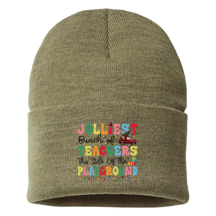 Jolliest Bunch Of Teachers This Side Of The Playground Xmas Sustainable Knit Beanie