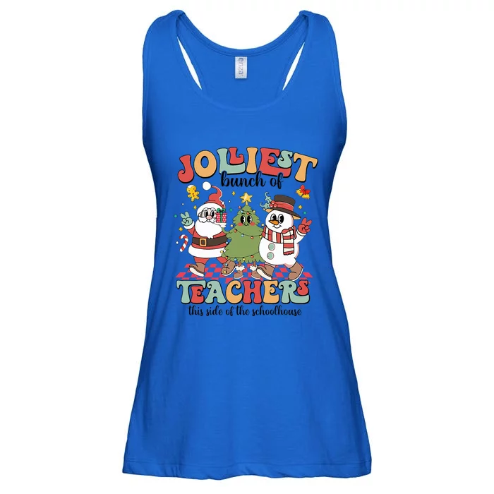 Jolliest Bunch of Teachers Christmas Teacher Xmas Pjs Ladies Essential Flowy Tank