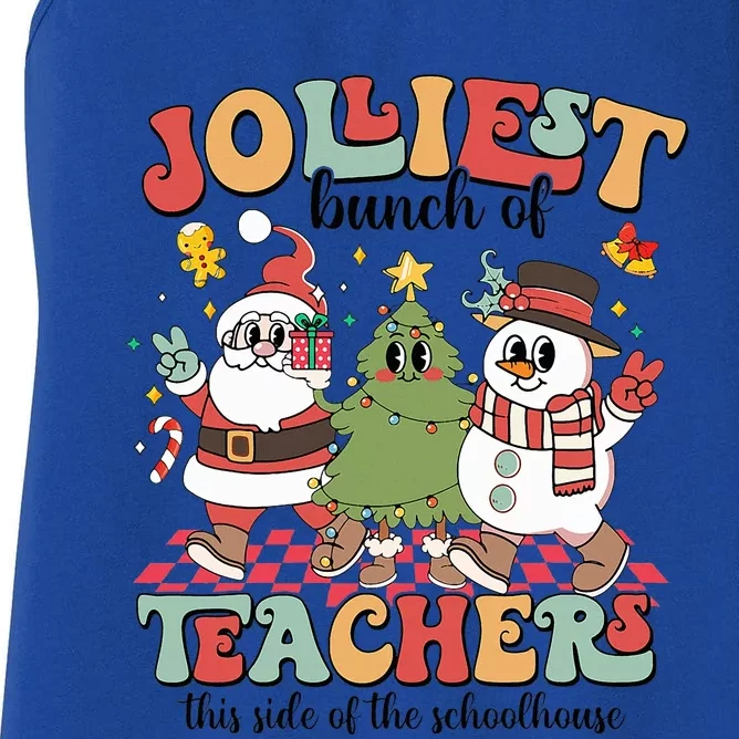 Jolliest Bunch of Teachers Christmas Teacher Xmas Pjs Women's Racerback Tank