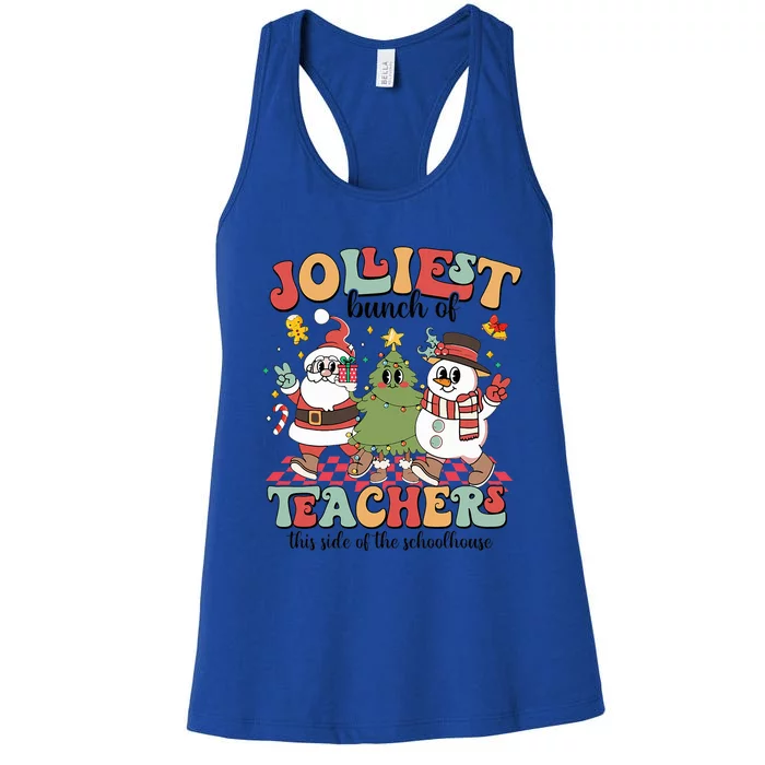 Jolliest Bunch of Teachers Christmas Teacher Xmas Pjs Women's Racerback Tank