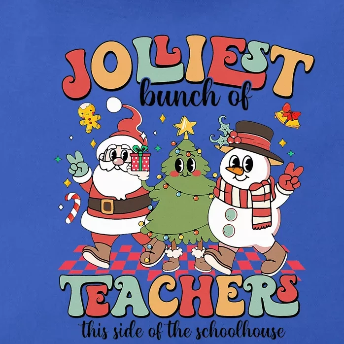 Jolliest Bunch of Teachers Christmas Teacher Xmas Pjs Zip Tote Bag