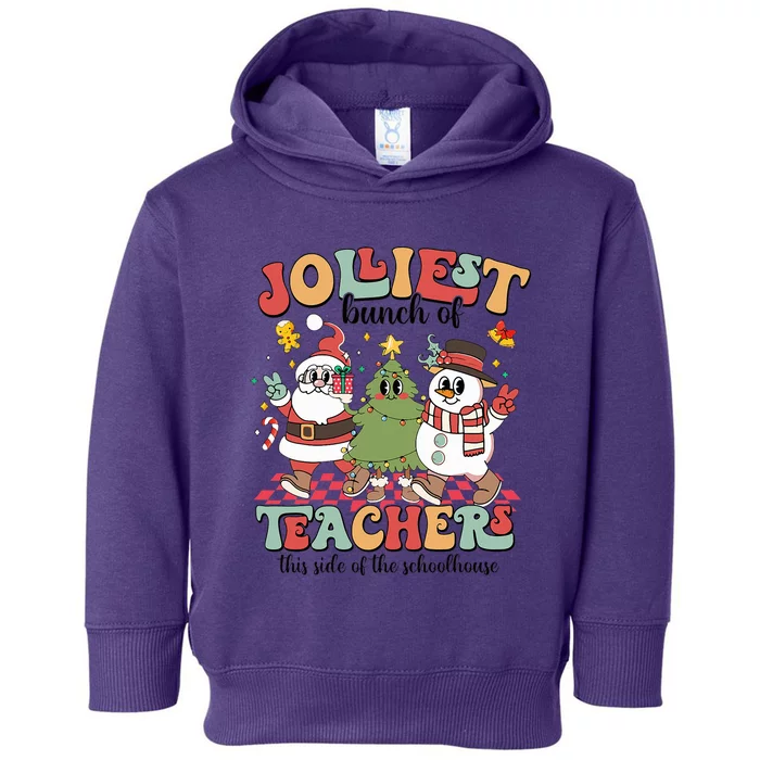 Jolliest Bunch of Teachers Christmas Teacher Xmas Pjs Toddler Hoodie