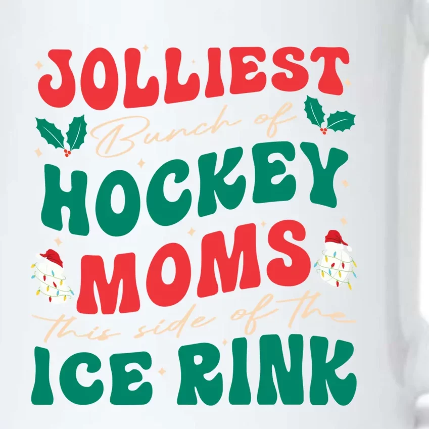 Jolliest Bunch Of Hockey Moms Retro Christmas Hockey Moms Gift Black Color Changing Mug