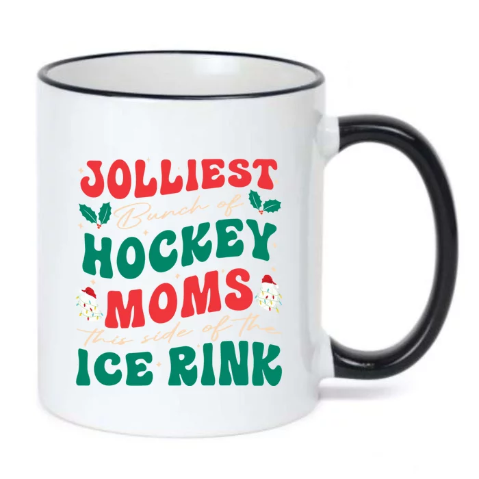 Jolliest Bunch Of Hockey Moms Retro Christmas Hockey Moms Gift Black Color Changing Mug