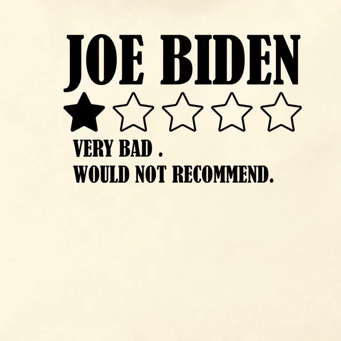 Joe Biden One Star Review Very Bad Would Not Recommend Zip Tote Bag