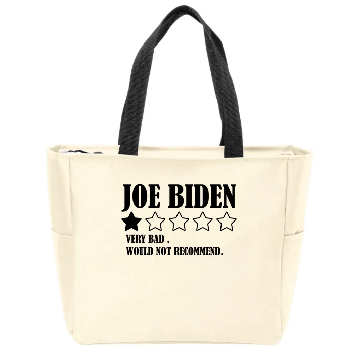 Joe Biden One Star Review Very Bad Would Not Recommend Zip Tote Bag