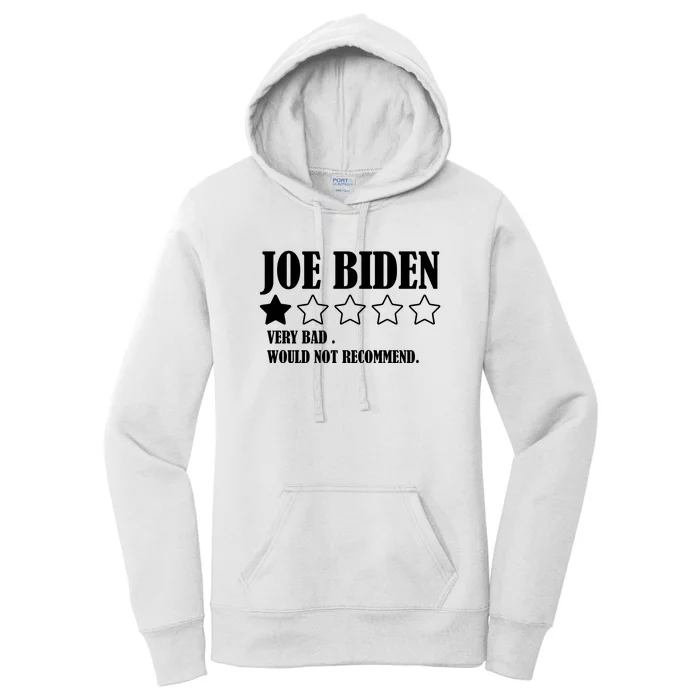 Joe Biden One Star Review Very Bad Would Not Recommend Women's Pullover Hoodie