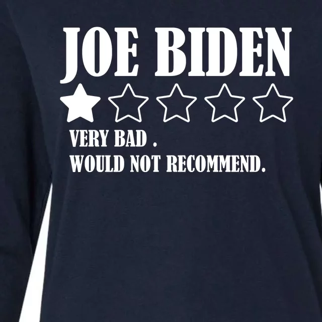 Joe Biden One Star Review Very Bad Would Not Recommend Womens Cotton Relaxed Long Sleeve T-Shirt