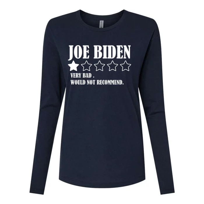 Joe Biden One Star Review Very Bad Would Not Recommend Womens Cotton Relaxed Long Sleeve T-Shirt