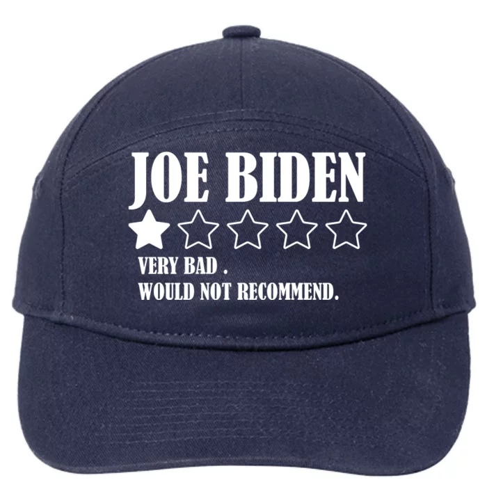 Joe Biden One Star Review Very Bad Would Not Recommend 7-Panel Snapback Hat