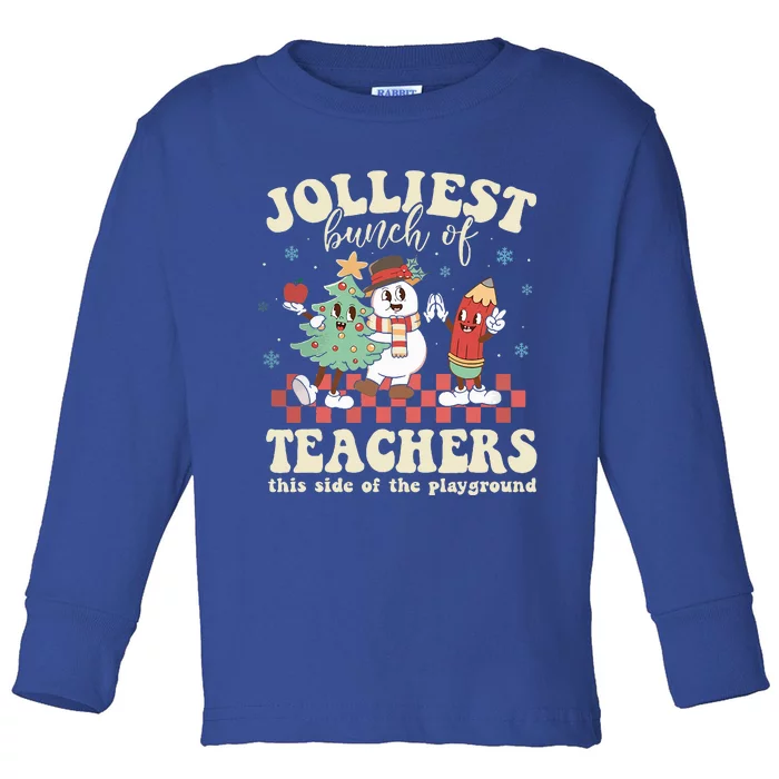 Jolliest Bunch Of Teachers This Side Of The Playground Xmas Toddler Long Sleeve Shirt