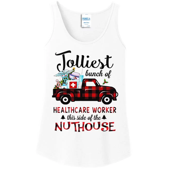 Jolliest Bunch Of Healthcare Worker This Side The Nuthouse Ladies Essential Tank