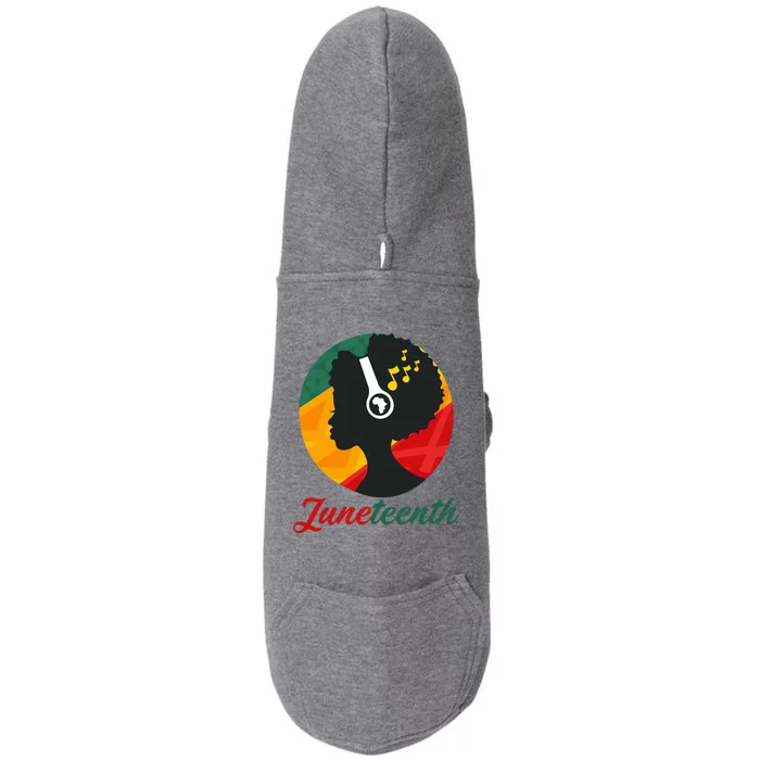 Juneteenth Black Pride Music Doggie 3-End Fleece Hoodie