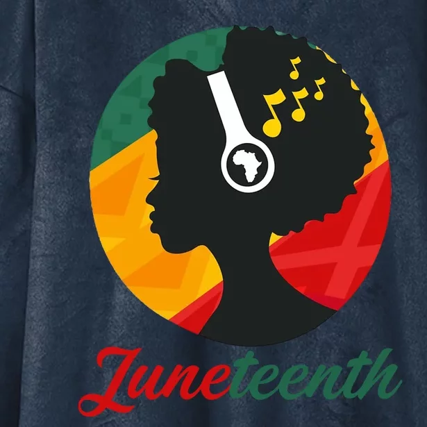 Juneteenth Black Pride Music Hooded Wearable Blanket