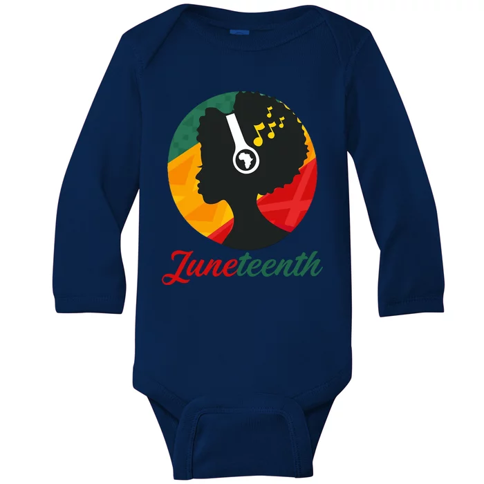 Juneteenth Black Pride Music Baby Long Sleeve Bodysuit