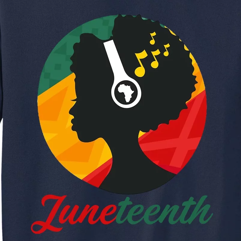 Juneteenth Black Pride Music Tall Sweatshirt