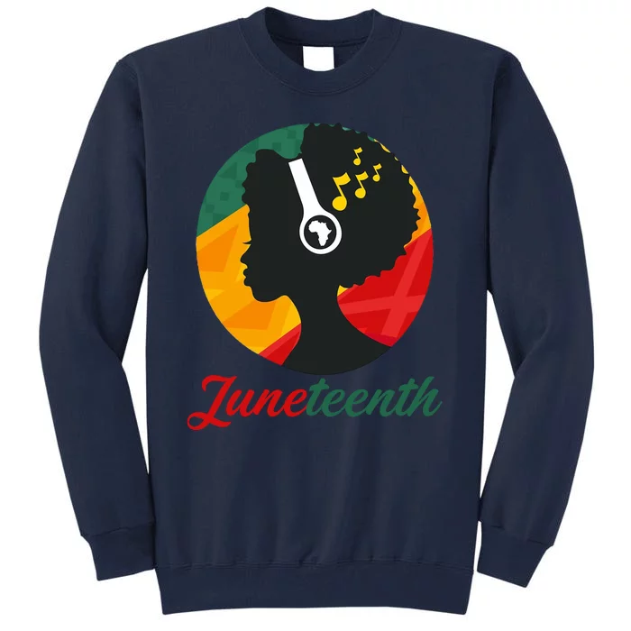 Juneteenth Black Pride Music Tall Sweatshirt