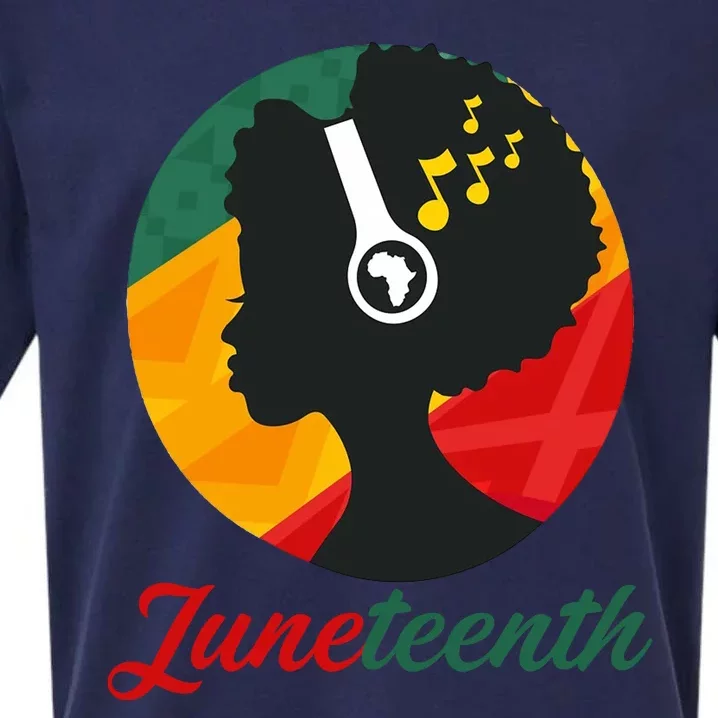 Juneteenth Black Pride Music Sueded Cloud Jersey T-Shirt