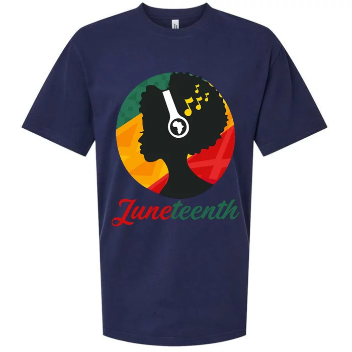 Juneteenth Black Pride Music Sueded Cloud Jersey T-Shirt