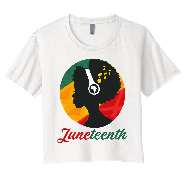 Juneteenth Black Pride Music Women's Crop Top Tee