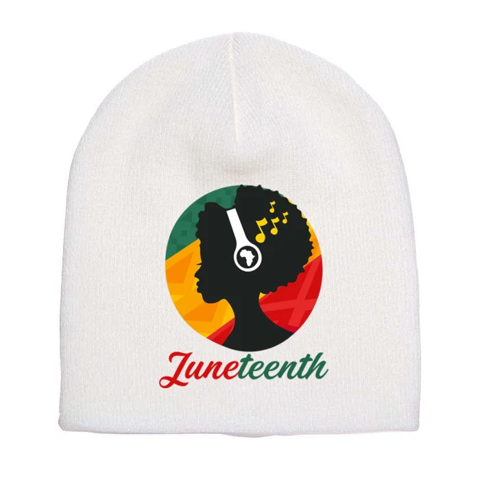 Juneteenth Black Pride Music Short Acrylic Beanie