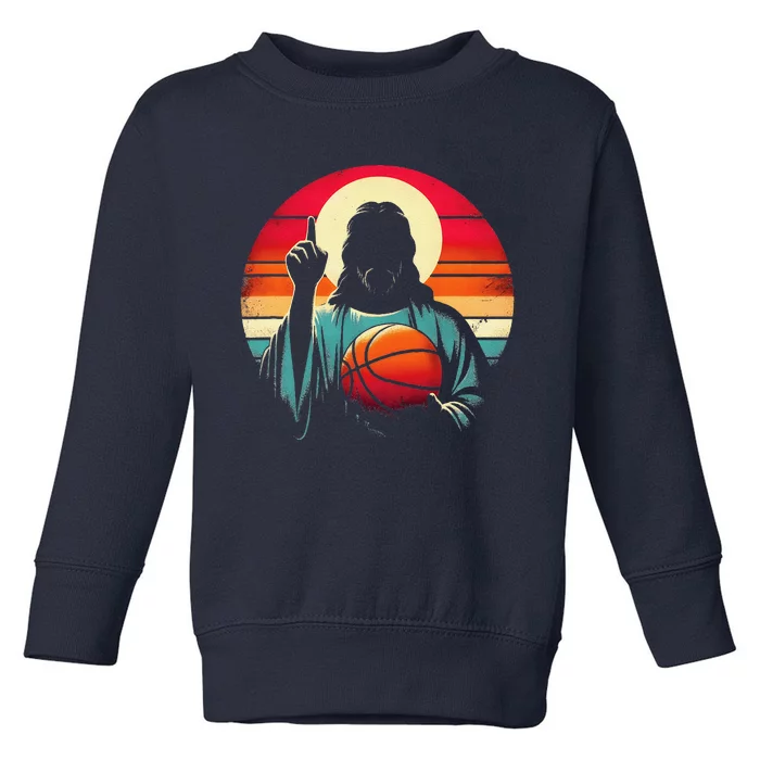 Jesus Basketball Player Funny Christian Religious Sports Toddler Sweatshirt