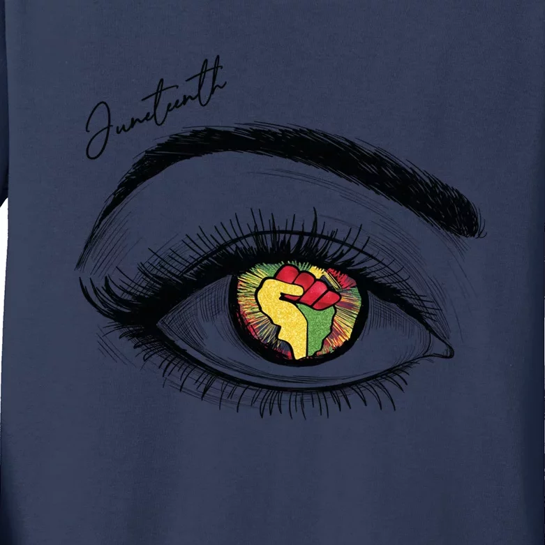 Juneteenth Black Pride Freedom Juneteenth Eye Pride African Gift Kids Long Sleeve Shirt