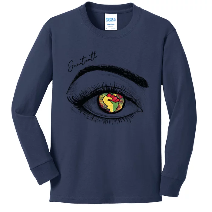 Juneteenth Black Pride Freedom Juneteenth Eye Pride African Gift Kids Long Sleeve Shirt