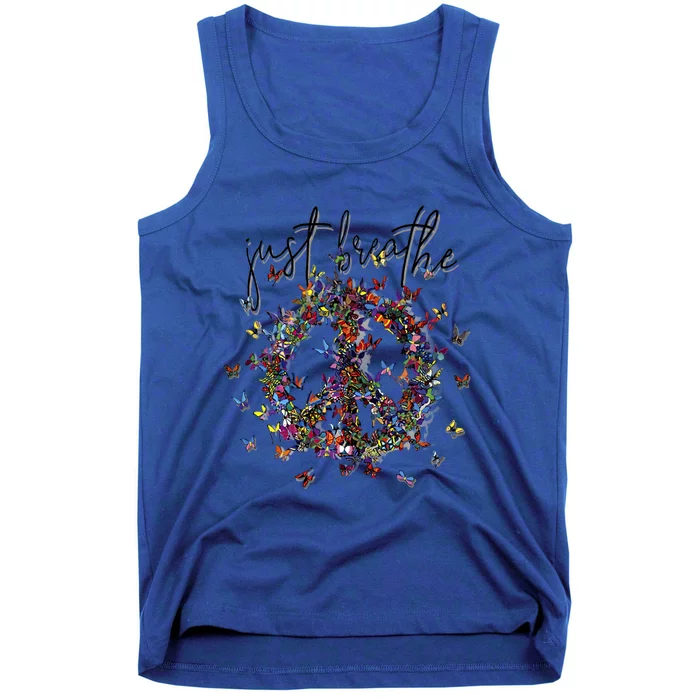 Just Breathe Positive Thinking Just Breathe Lungs Science Gift Tank Top