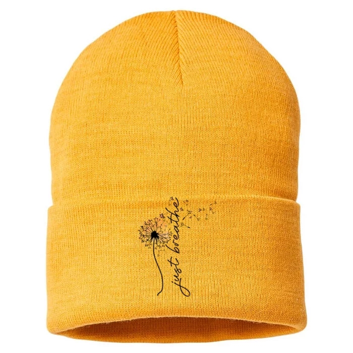 Just Breathe Positive Thoughts Gift Sustainable Knit Beanie