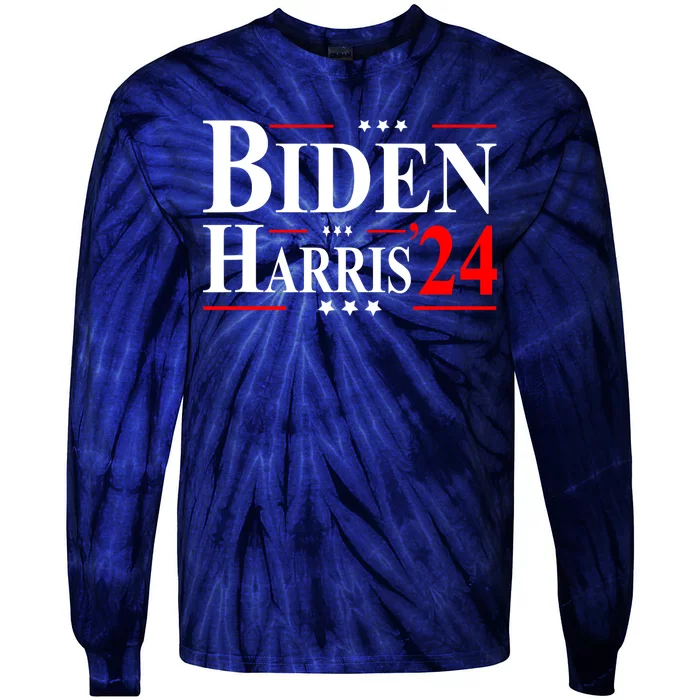 Joe Biden President Kamala Harris 2024 Tie-Dye Long Sleeve Shirt