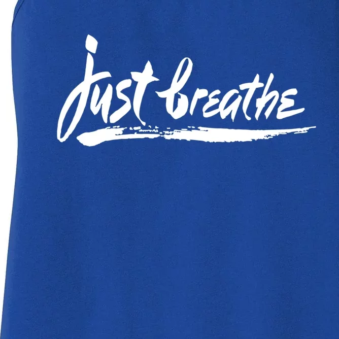 'Just Breathe' Ptsd Tal Health Gift Women's Racerback Tank