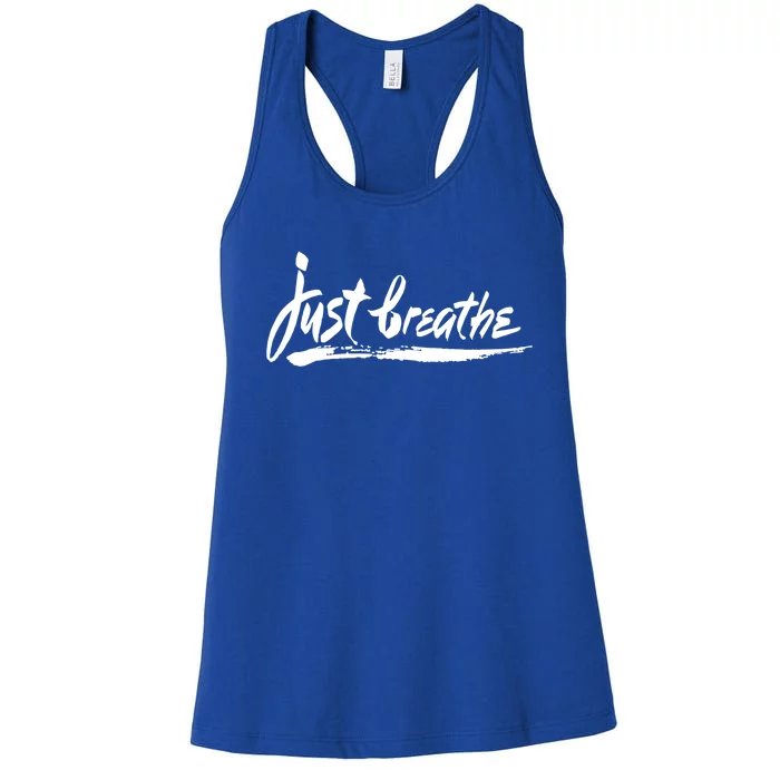 'Just Breathe' Ptsd Tal Health Gift Women's Racerback Tank