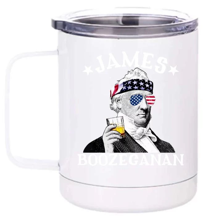 James Boozecanan Patriotic Ing President James Buchanan Gift Front & Back 12oz Stainless Steel Tumbler Cup