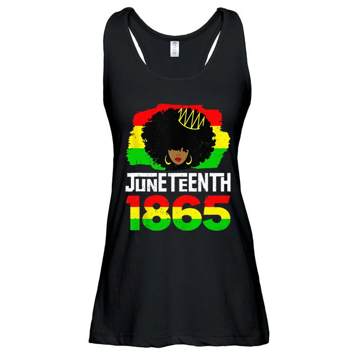 Juneteenth Black Queen Afro Melanin Magic Ladies Essential Flowy Tank