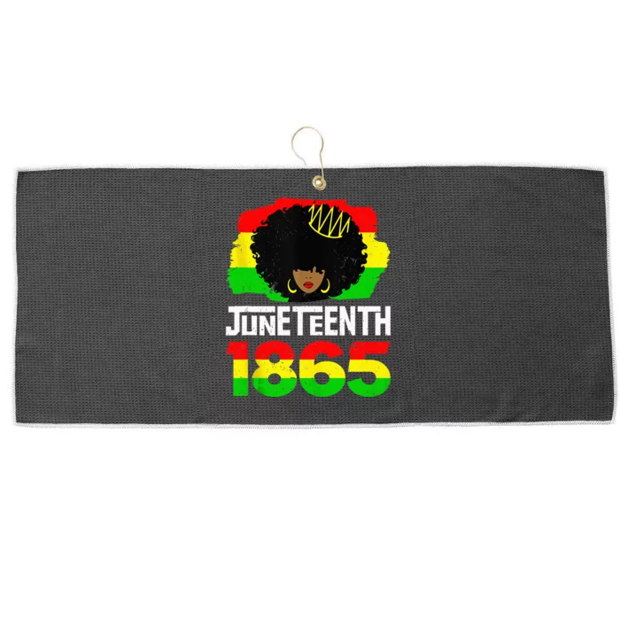 Juneteenth Black Queen Afro Melanin Magic Large Microfiber Waffle Golf Towel