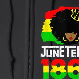 Juneteenth Black Queen Afro Melanin Magic Full Zip Hoodie