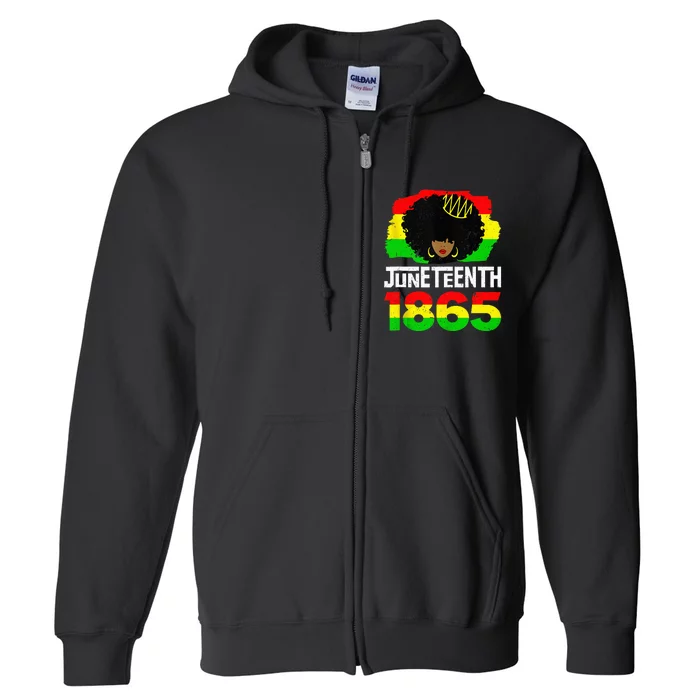 Juneteenth Black Queen Afro Melanin Magic Full Zip Hoodie