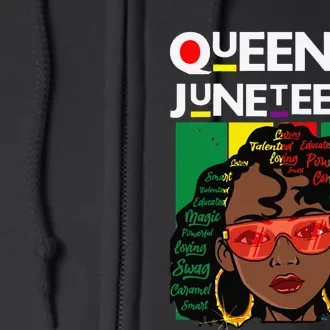 Juneteenth Black Queen Melanin Magic Sista Full Zip Hoodie