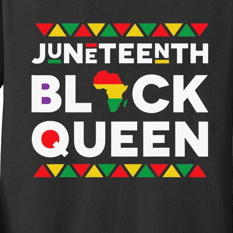 Juneteenth Black Queen Kids Long Sleeve Shirt