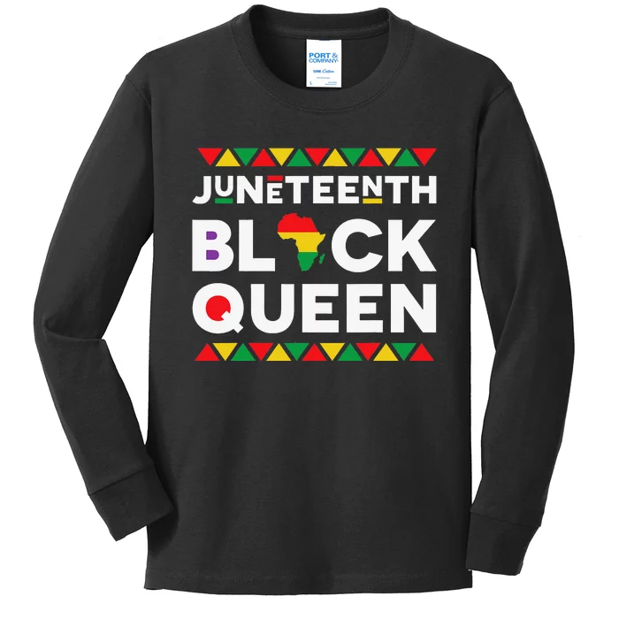 Juneteenth Black Queen Kids Long Sleeve Shirt