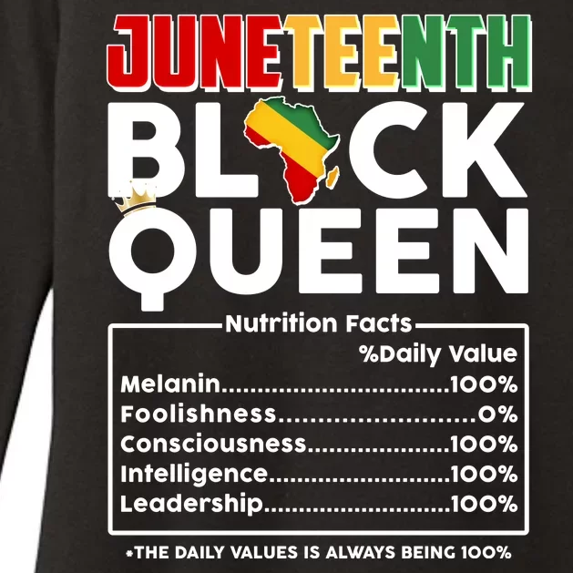 Juneteenth Black Queen Nutritional Facts Womens CVC Long Sleeve Shirt